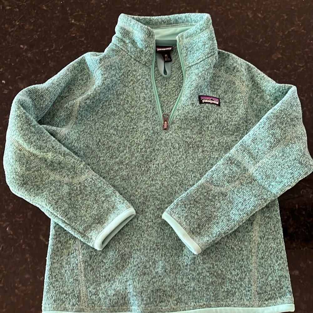 Patagonia Girls “Better Sweater” 1/4 Zip Fleece Jacket in “Skiff Blue” XS (5-6)